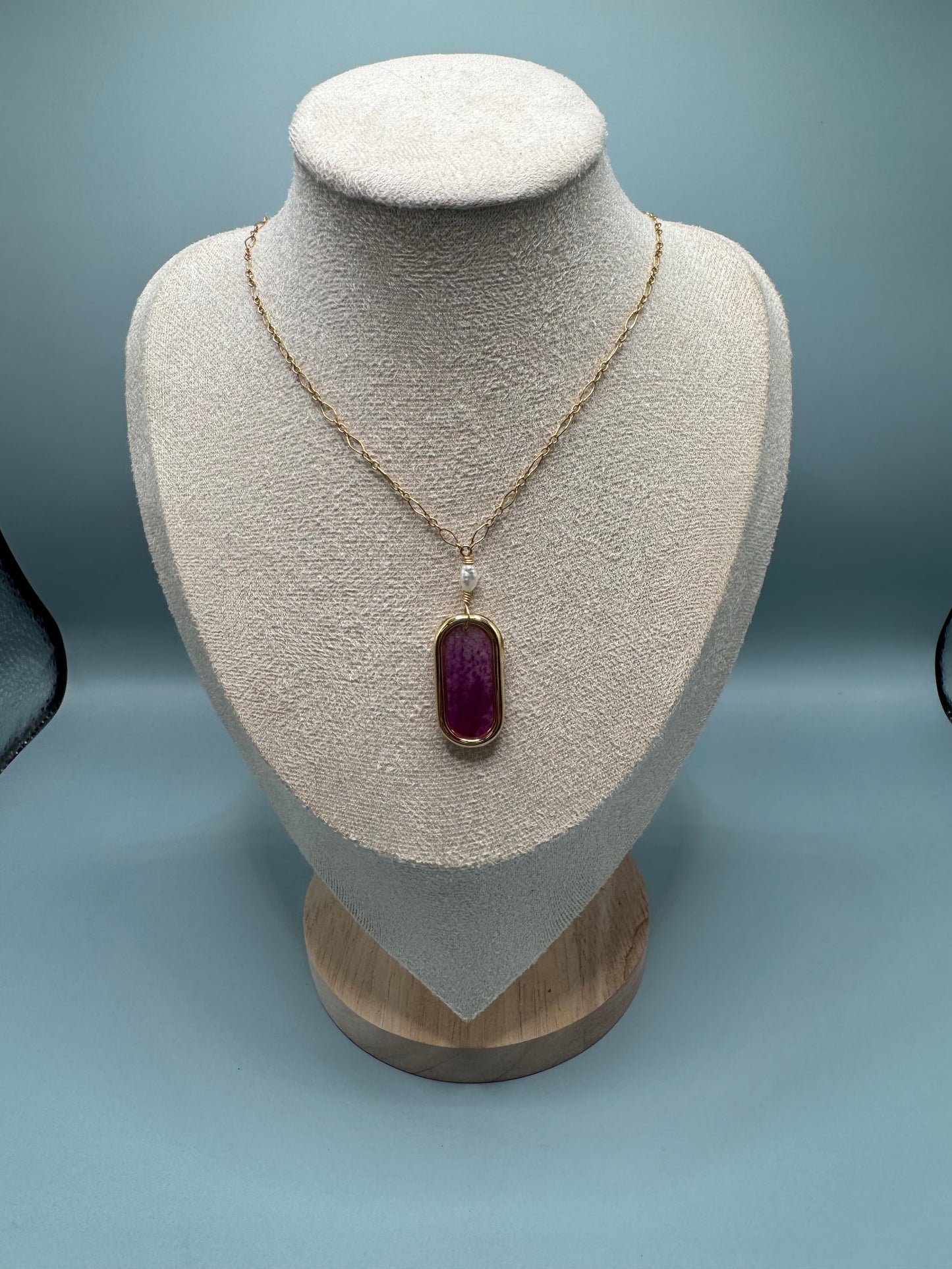 Purple Rain — Amethyst Inlay Pendant Necklace