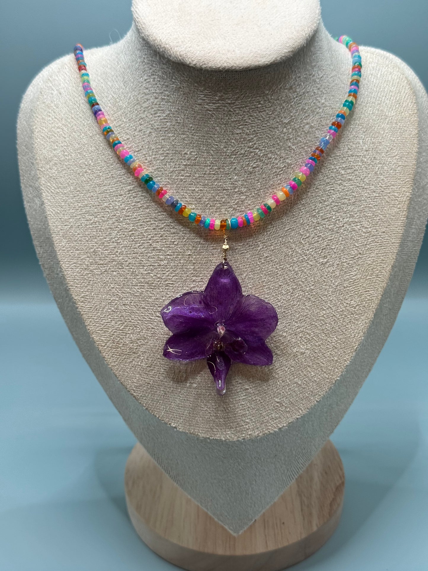 Rainbow Promise — Orchid Pendant Necklace