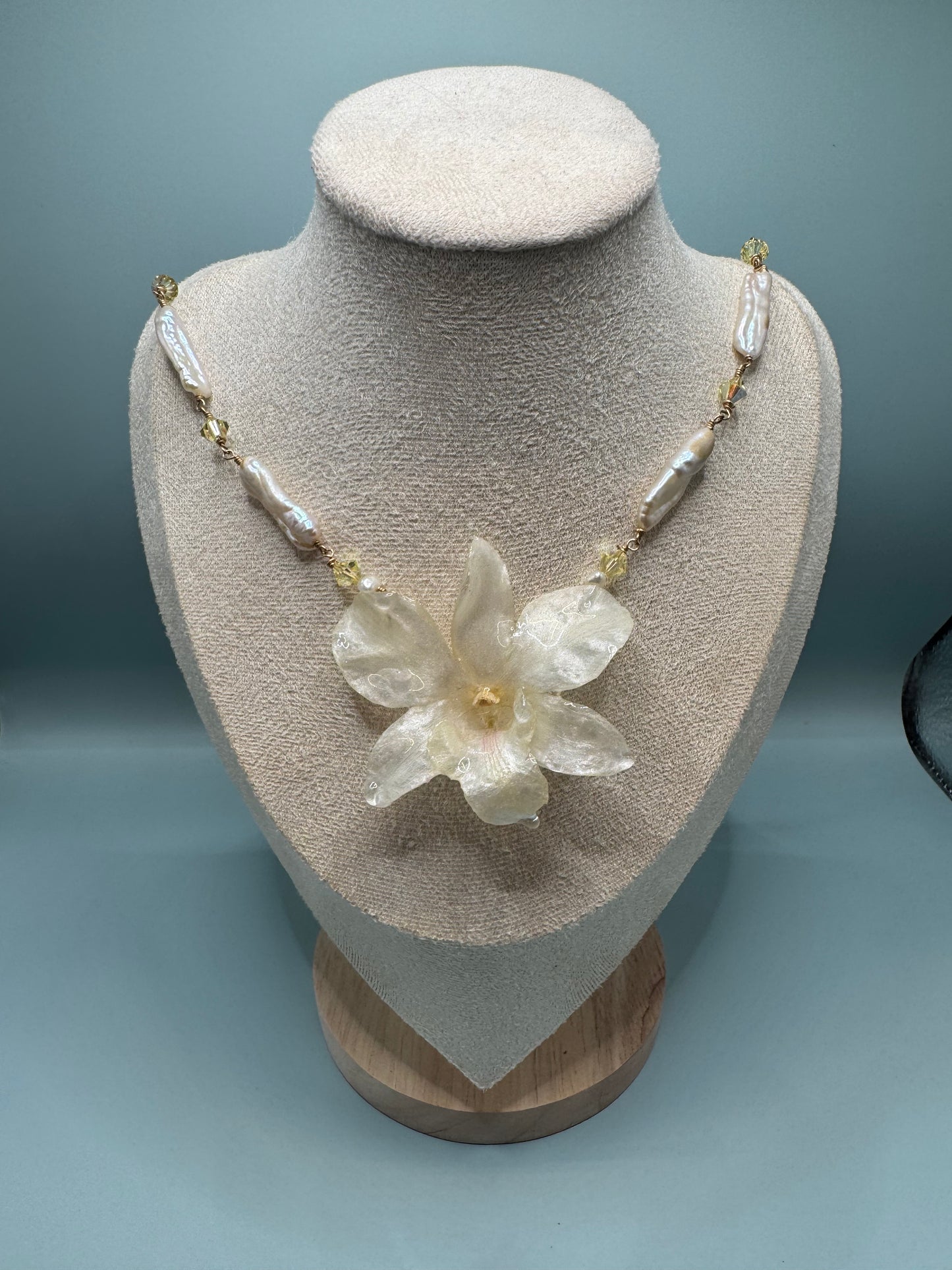 Pristine Dawn — White Blossom and Biwa Pearl Necklace