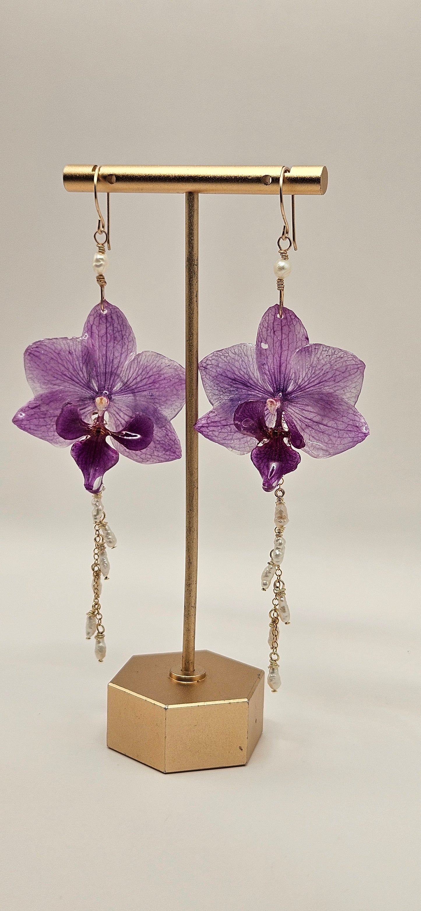 Purple Orchid Earrings