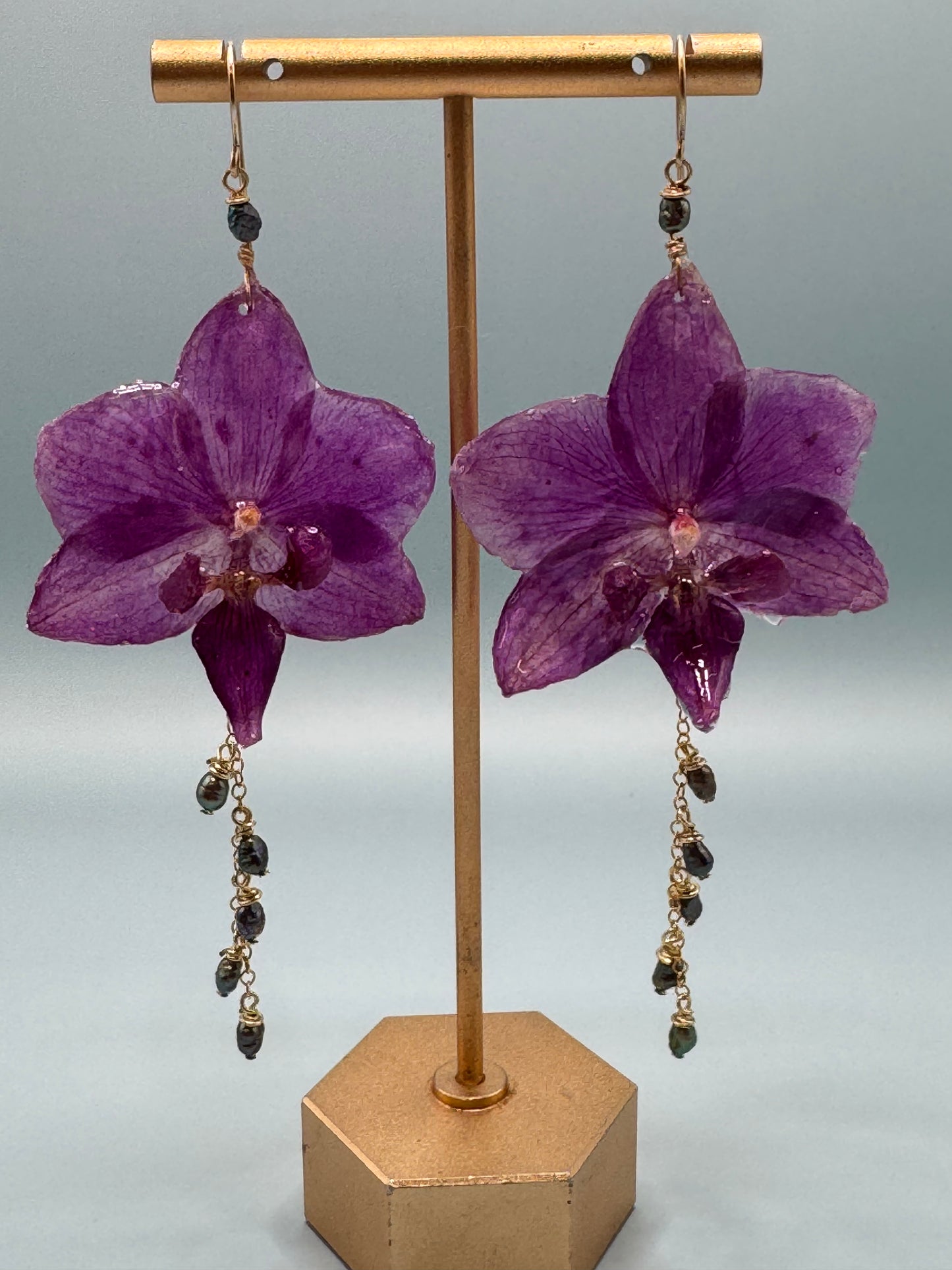 Evening Glory — Violet Orchid Earrings
