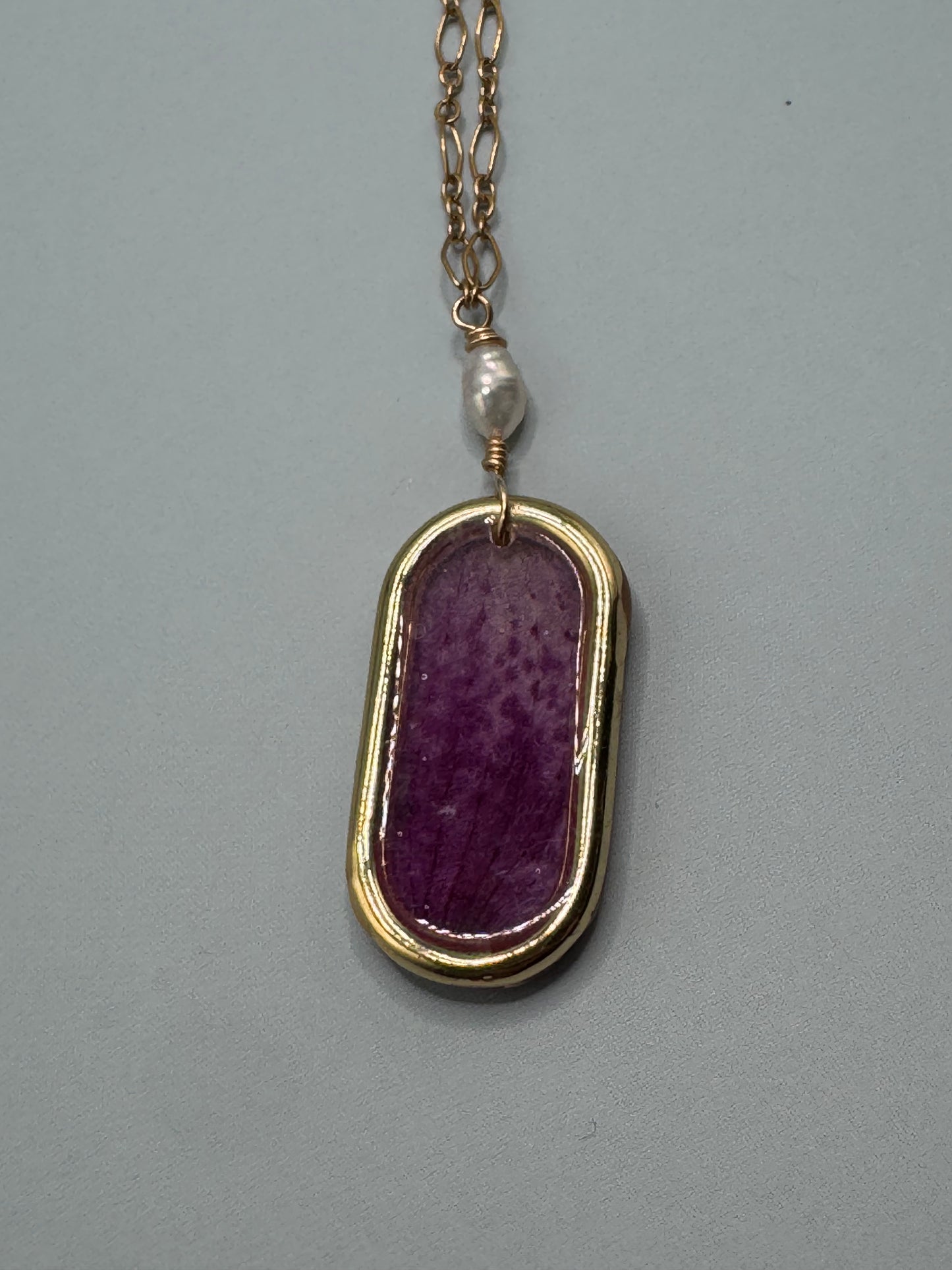 Purple Rain — Amethyst Inlay Pendant Necklace
