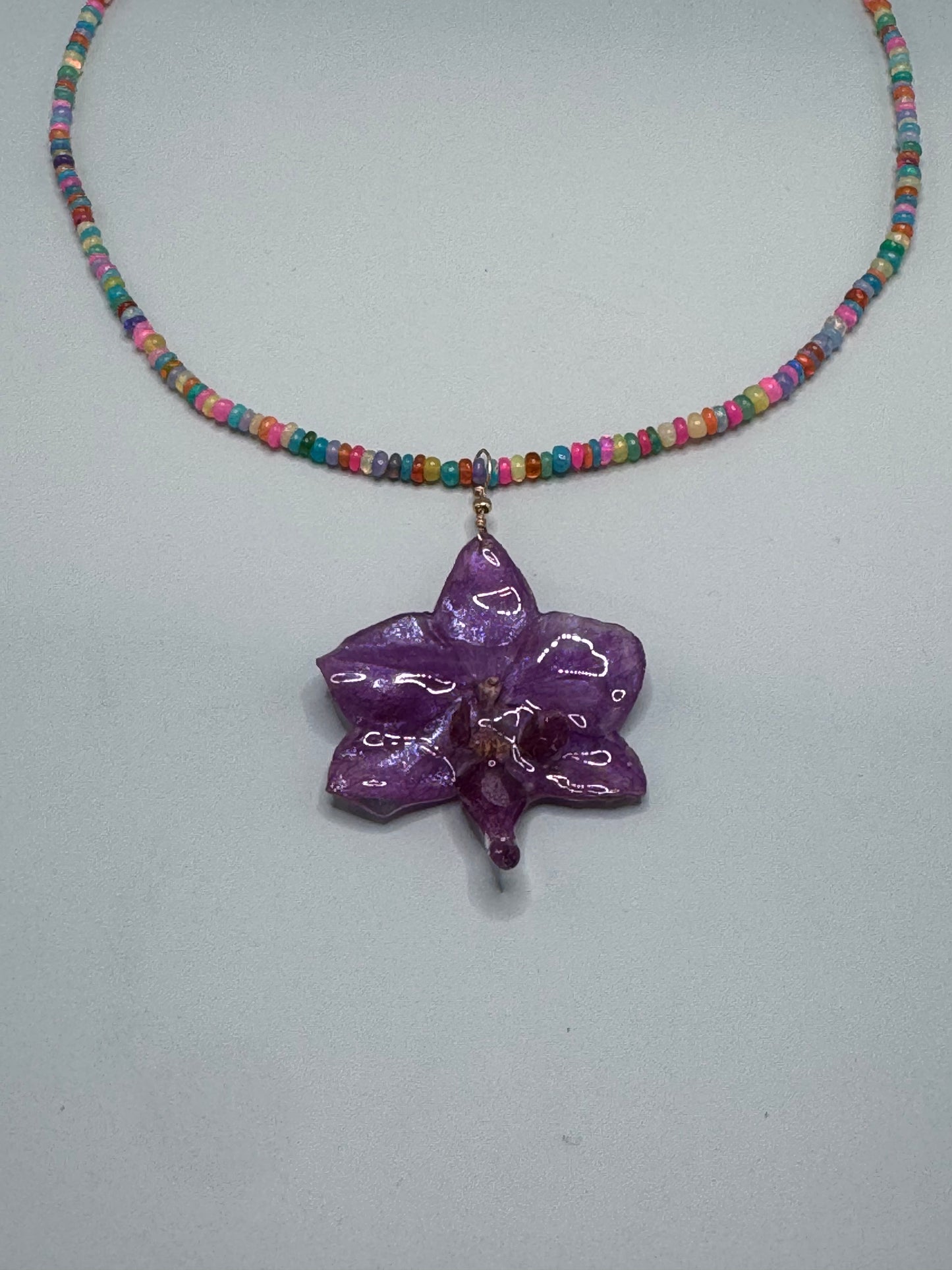 Rainbow Promise — Orchid Pendant Necklace