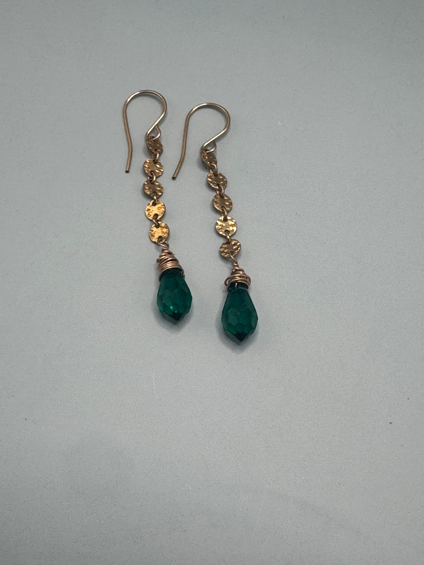 Emerald Coin — Green Malachite Coin Earrings
