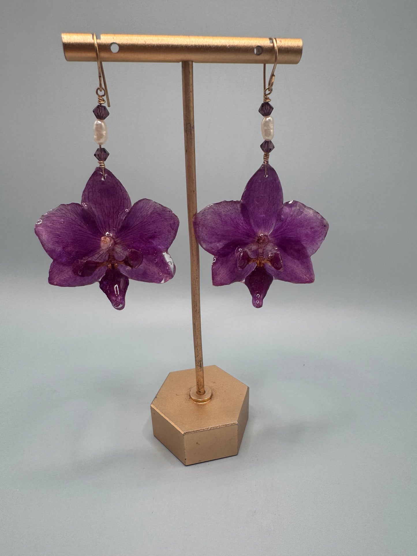 Tehillah Night — Violet Orchid Pearl Earrings