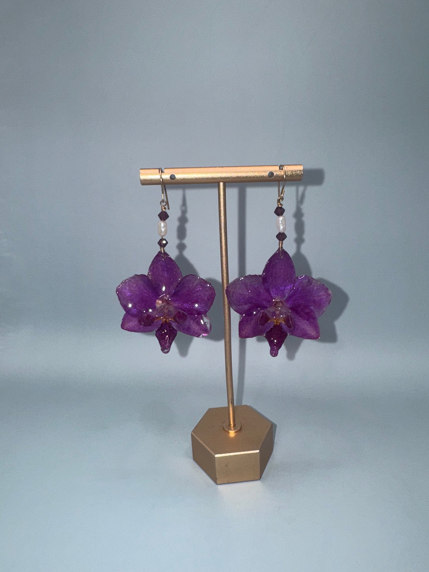 Tehillah Night — Violet Orchid Pearl Earrings