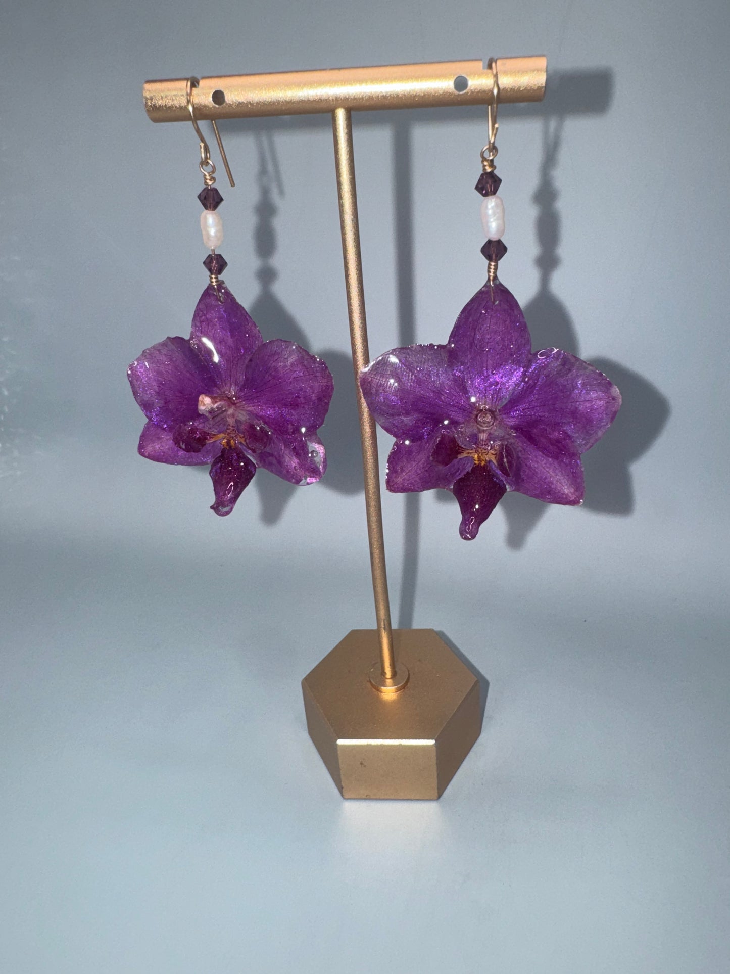 Tehillah Night — Violet Orchid Pearl Earrings