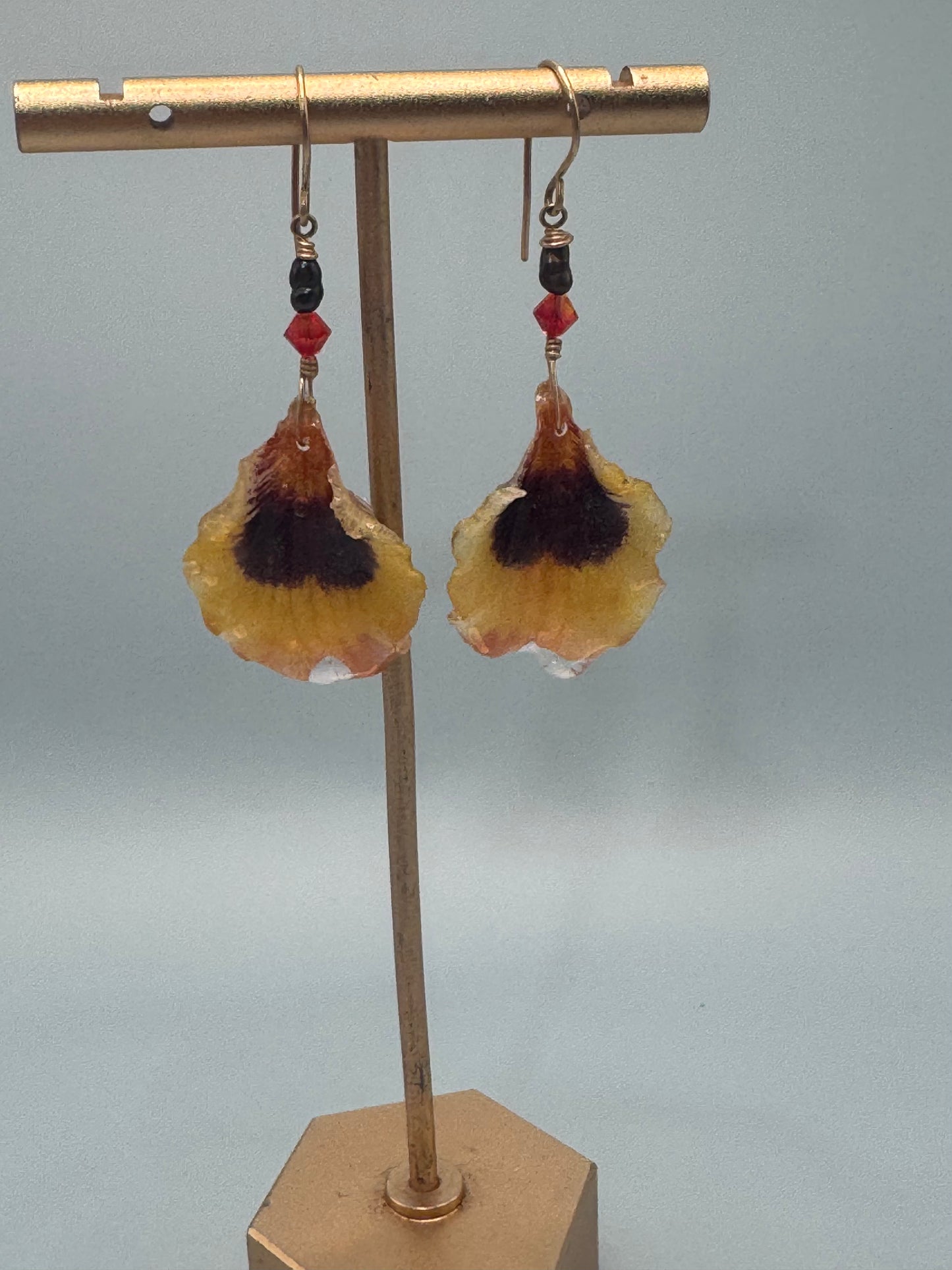 Zahav Bloom — Golden Amber Orchid Earrings