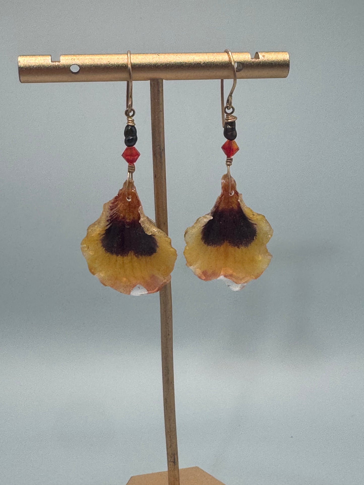 Zahav Bloom — Golden Amber Orchid Earrings