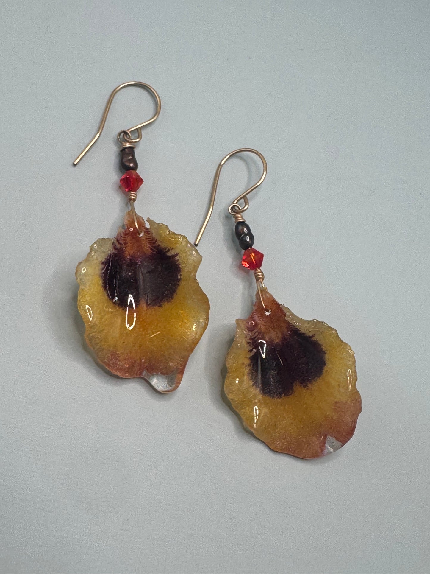 Zahav Bloom — Golden Amber Orchid Earrings
